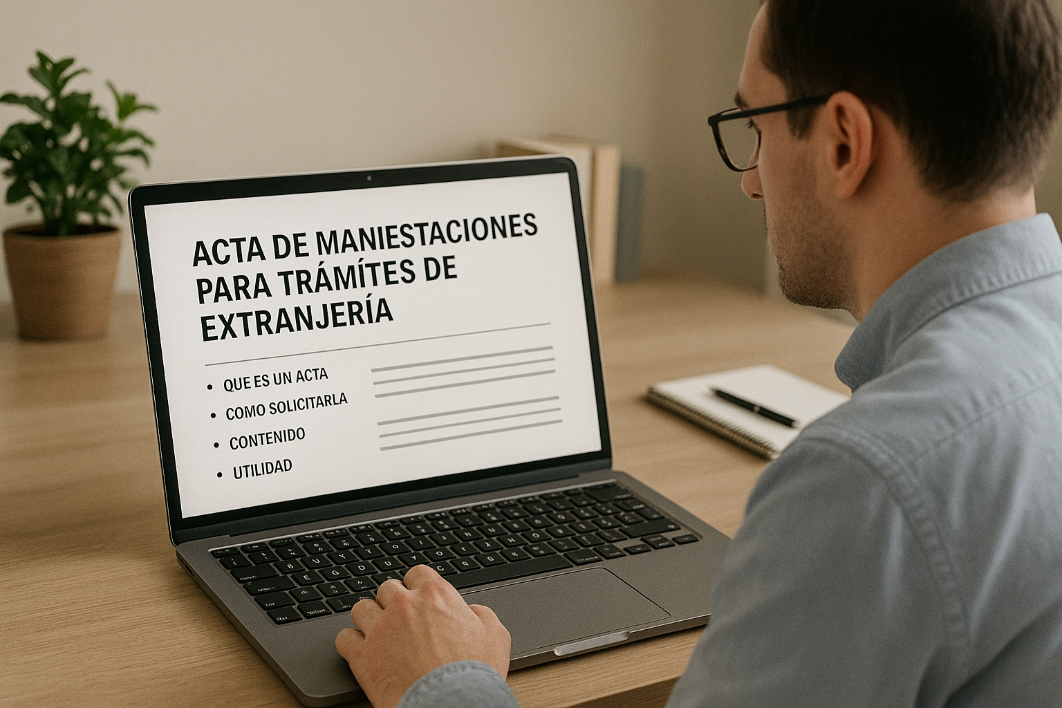 acta de manifestaciones para trámites de extranjería